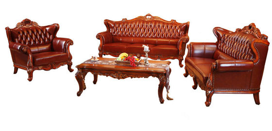 Antique living room furniture chesterfield 321 leather sofa set