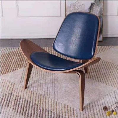 Hotel Leisure Bentwood Lounge Chair Lobby Fabric Leather Wooden Shell Chair
