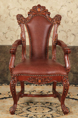 OEM Design Oval Round Back Royal Throne Chair Oil Paint Surface