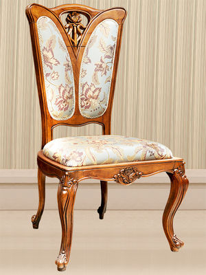 Chenille Fabric Antique Wooden Throne Chair French Style For Wedding Banquet