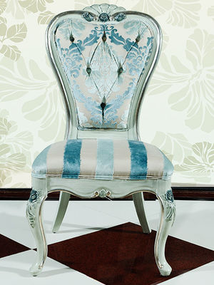 Chenille Fabric Antique Wooden Throne Chair French Style For Wedding Banquet