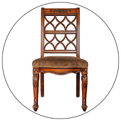French Antique Wooden Throne Chair Oak Wood Frame Upholstered Farmhouse Chairs
