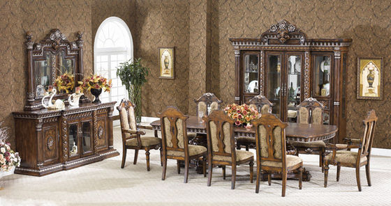 Euro Luxury Wood Dining Room Sets 10 People Big Size Fancy Kitchen Table