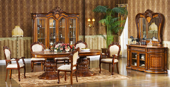 Round Luxury Wood Dining Room Sets 1.2m 1.3m 1.5m Table