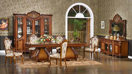 Round Luxury Wood Dining Room Sets 1.2m 1.3m 1.5m Table