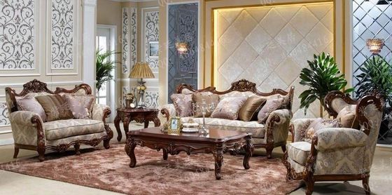 5 Piece Maharaja Luxury Living Room Furniture European French Wood Carving Sofa Set