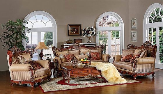 5 Piece Maharaja Luxury Living Room Furniture European French Wood Carving Sofa Set
