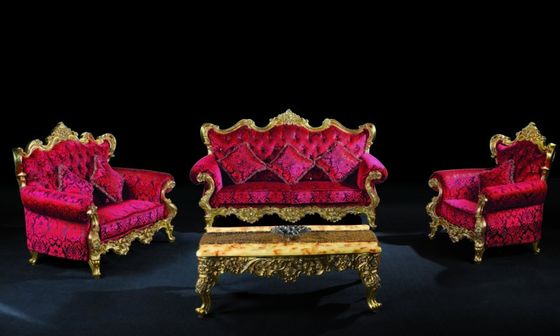 5 Piece Maharaja Luxury Living Room Furniture European French Wood Carving Sofa Set