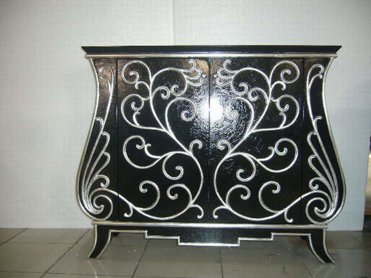 Double Doors Painted Wooden Cabinets Antique Storage Locker For Home Living Room