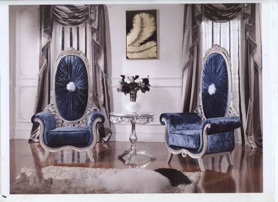 Blue Gold Velvet Modern Classic Leisure Armchair For Noble