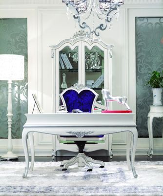 F004 Antique French Baroque Classic Home Office Desks Rectangle For Palace Study Room