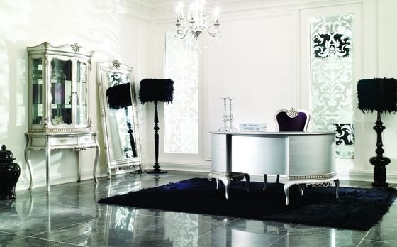 ISO14001 Luxury Classic Office Table Solid Wood Computer Table